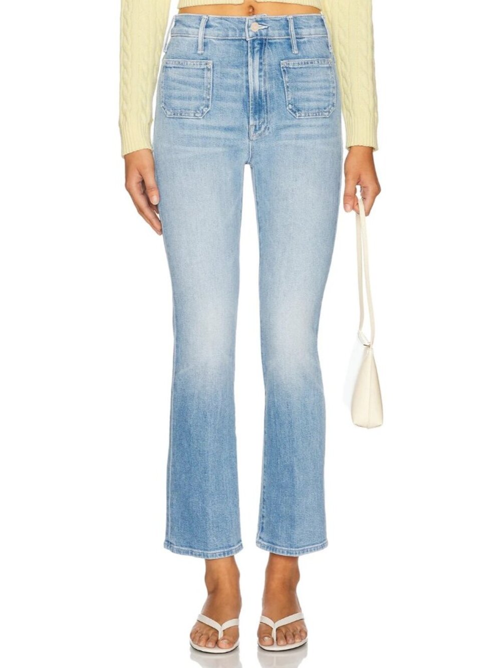 NWT Mother Hustler Patch Pocket Ankle in Tune In Tune Out Stretch Crop Jeans 26